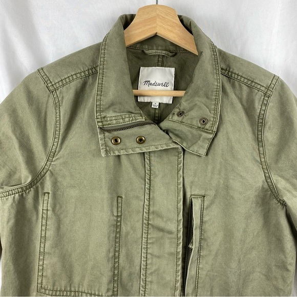 Madewell Passage Utility Cargo Olive Green Military Full Zip Up Jacket Small - Picture 3 of 16